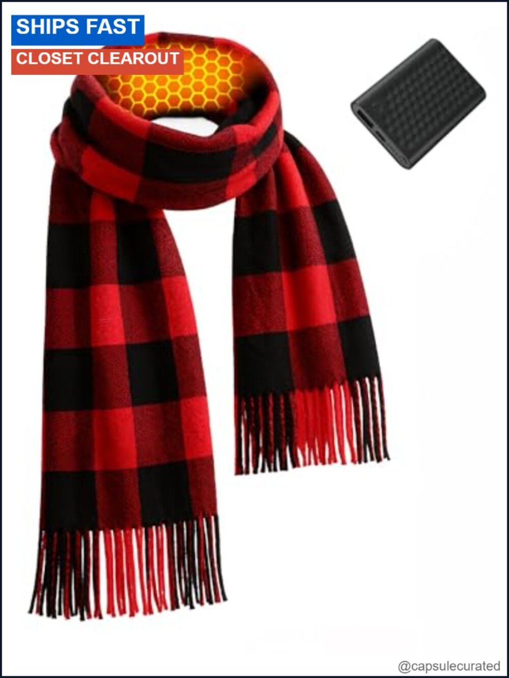 Graphene Heated Scarf for Women, 6000mAh Battery Fast Charging Neck Warmer